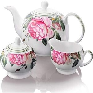 White and Pink Floral Serveware Tea Set